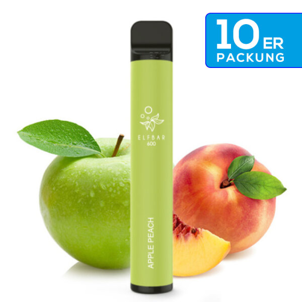 Elfbar - E-Zigarette 20mg Nik (600 Z&uuml;ge) - Apple Peach (10Stk. = 1 VE)