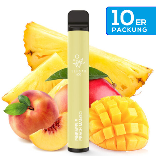 Elfbar - E-Zigarette 20mg Nik (600 Z&uuml;ge) - Pineapple Peach Mango (10Stk. = 1 VE)