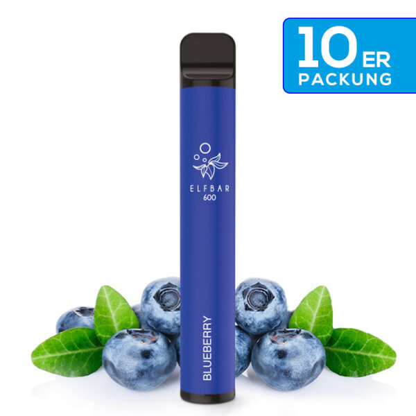 Elfbar - E-Zigarette 20mg Nik (600 Z&uuml;ge) - Blueberry (10Stk. = 1 VE)