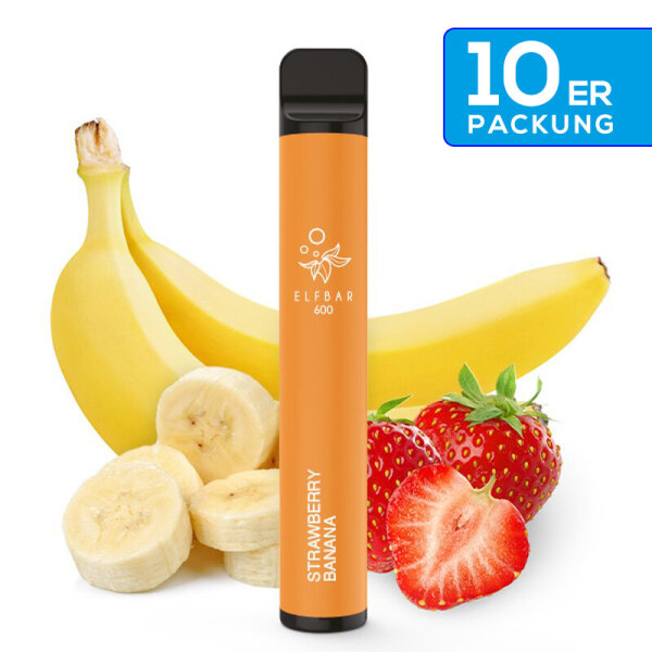 Elfbar 600 - Strawberry Banana - 20mg Nikotin (10x)
