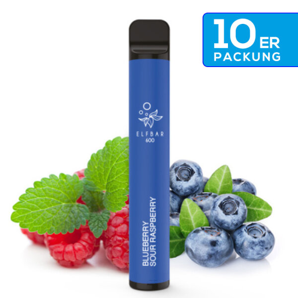 Elfbar - nikotinfrei (600 Z&uuml;ge) - Blueberry Sour Raspberry (10Stk. = 1 VE)