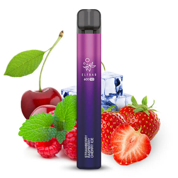 Elfbar 600V2 - Strawberry Raspberry Cherry Ice (10x)