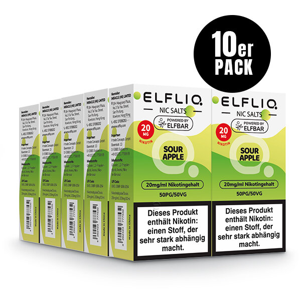 ELF BAR - Elfliq Sour Apple - 10ML - 20MG/ML - NIKOTINSALZ