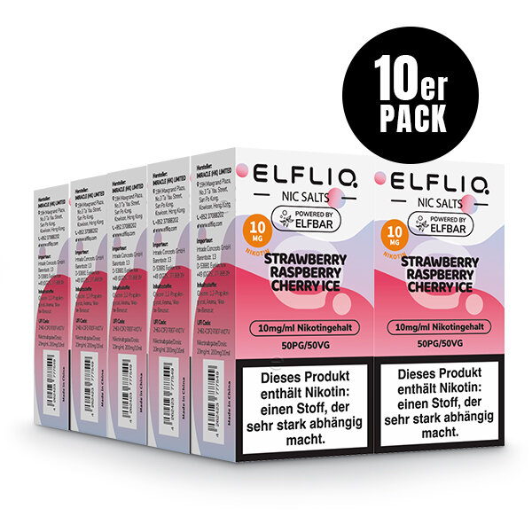 ELF BAR - Elfliq Strawberry Raspberry Cherry Ice - 10ML - 10MG/ML - NIKOTINSALZ